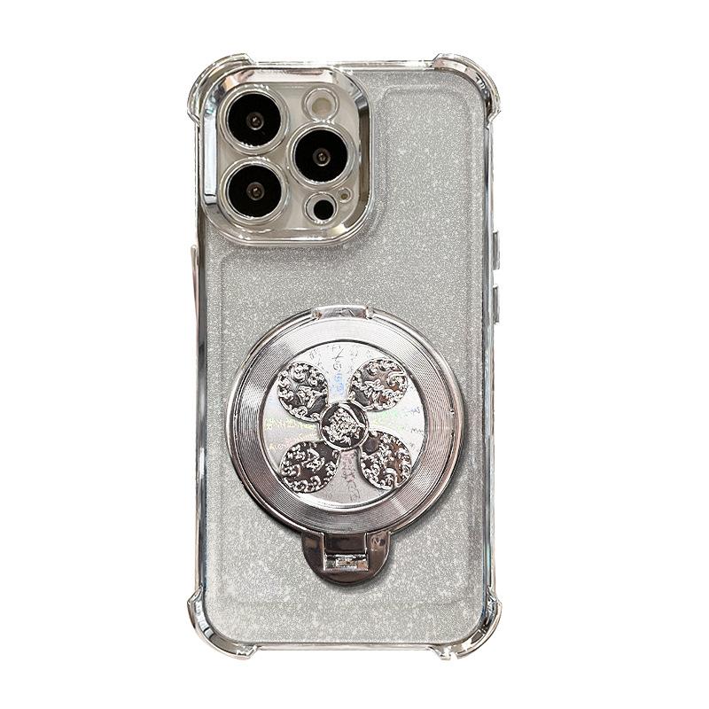 Fengsheng Shuiqi rotating bracket is suitable for Apple 16e mobile phone case 13pro electroplating anti-drop 15 Guofeng 14 Silicone 17
