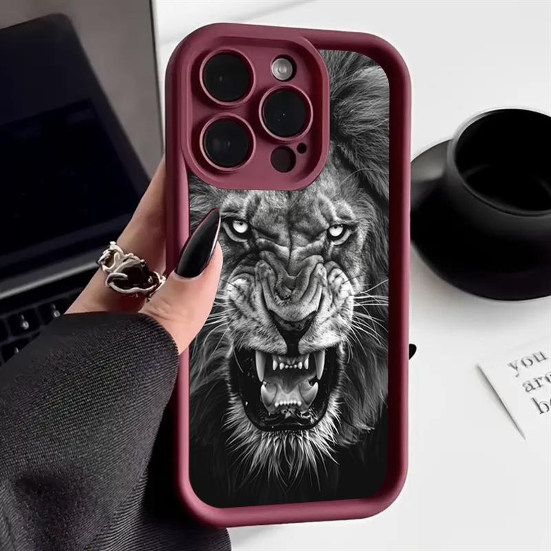 Cool Lion Pattern Silicone Phone Case For iPhone 17 16 15 14 13 12 11 Pro Max 17 Air 16E XS X XR 7 8 Plus Shockproof Soft Cover