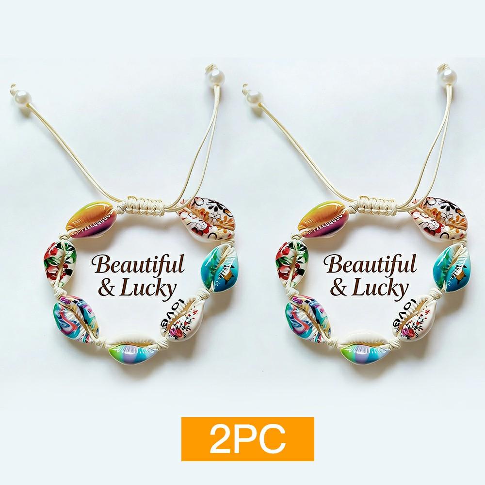 DIY Natural Bracelet Accessories Colorful Rope Colorful Shell Bracelet Adjustable Length Women's Summer Fashion Beach