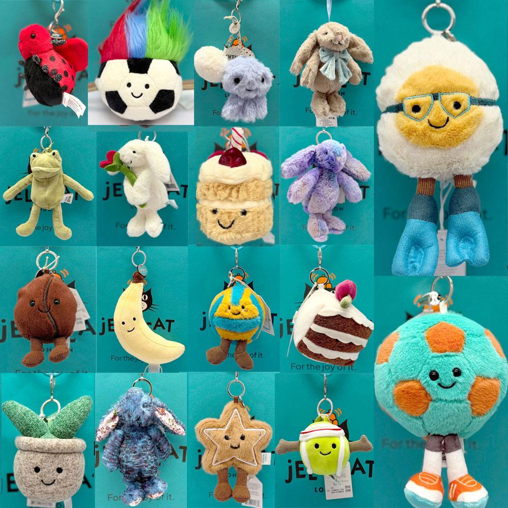 New JC Coffee Bean, Marshmallow, Ladybug, Frog, and Macaron Dessert Keychain & Bag Charm — Plush Toy Gift for Friends