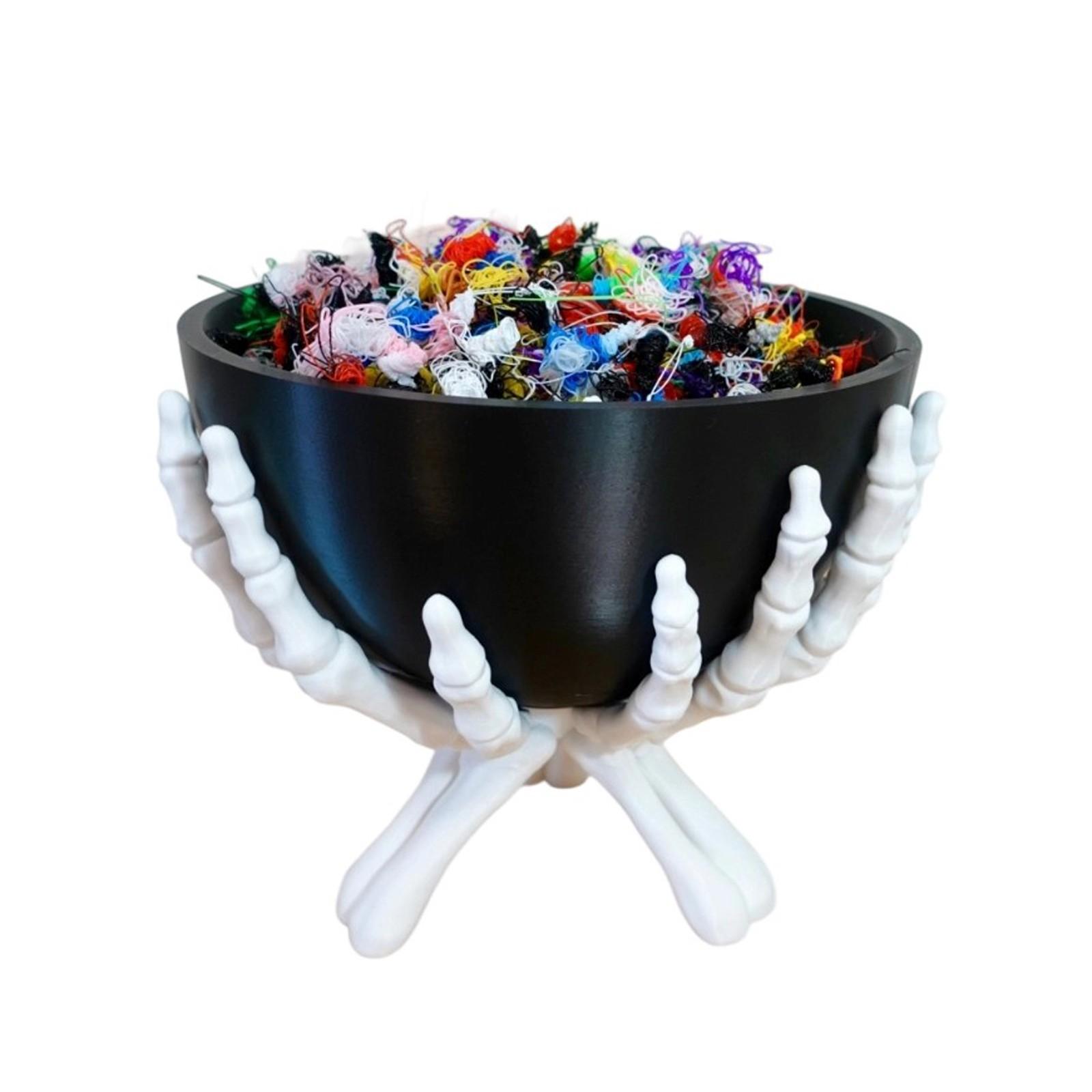 

Skeleton Hand Bowl Stand - Gothic Halloween Candy, Decorations Or Trinket Display Stand - Removable Bowl - 3D Printed One Size