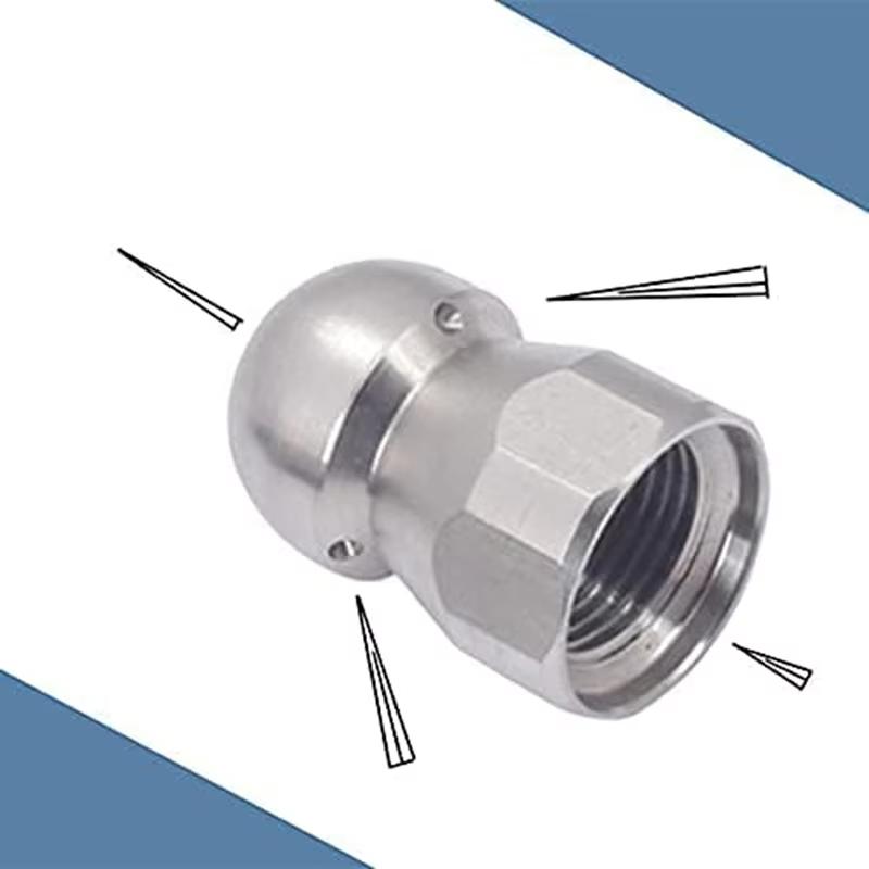1Pcs Stainless Steel Quick Connect 1/4 Thread Pipeline Cleaning Rotating Spray Head Water Mouse Head Set Nozzle Tools