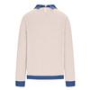 Women's Fashion Oversized Denim Collar Long-Sleeve Pullover Patchwork Knit Top