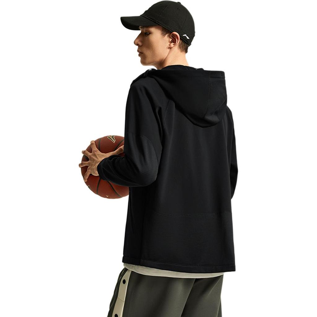 Li Ning Basketball Series Warm Comfortable Fleece Lined Sports Casual Hoodie Men hoodies Black AWDU525-1