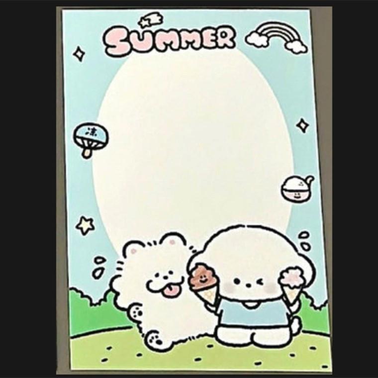 10Pcs Cute Cartoon Puppy Grid Card Head Card Back Kpop Star 3 Inch Photo Card DIY Decor Packing Material Gift Packaging