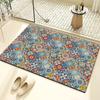 Retro Tile Diatom Mud Floor Mat Dirt-resistant Foot Mat Strong Water Absorption Non-slip Floor Mat