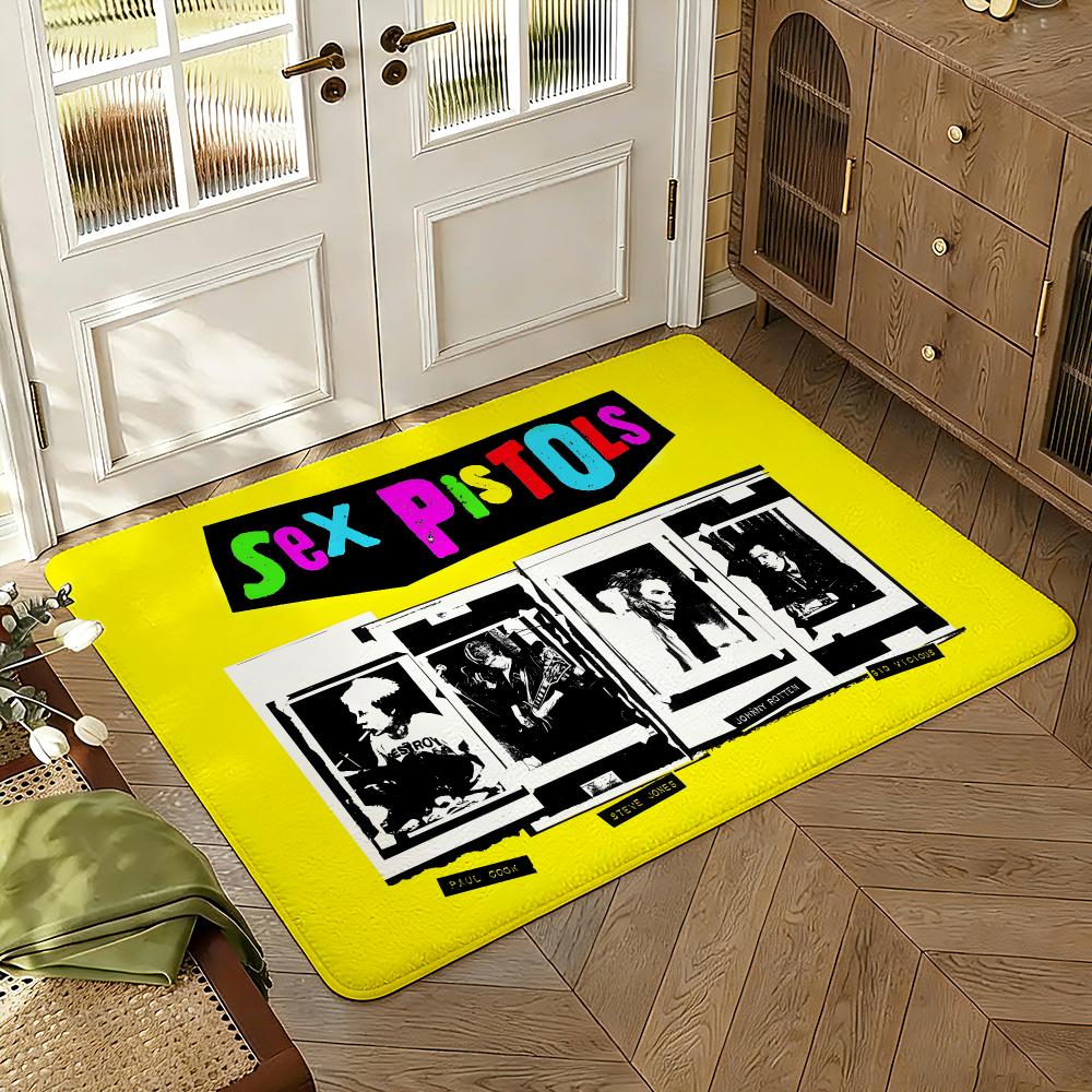 Rock Music Floor Mat Soft Thickened Absorbent Non-Slip Bedroom Living Room Door Mat Home Decor Flannel Rugs