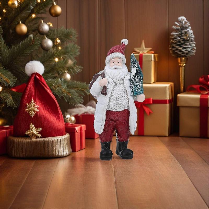 Santa Claus Figurine Collectible for Decoration Resin Christmas Santa Claus Ornament