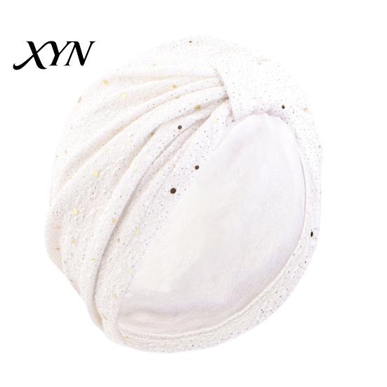 All-day Comfort Turban Hat for Women, Sequined Crepe Fabric Headwrap, Ethnic Non-strangling Headwear Style Knotted Front Headwrap All Face Shapes