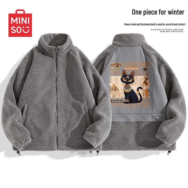 

MINISO Ретро куртка свободного кроя из теплого флиса M