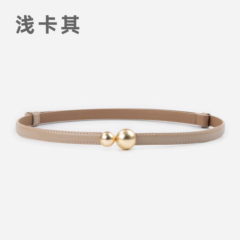 Buckle Women'S Belt Genuine Leather Women'S Belt Cowhide Waist Thin Women'S Belt Decorative Women'S Style