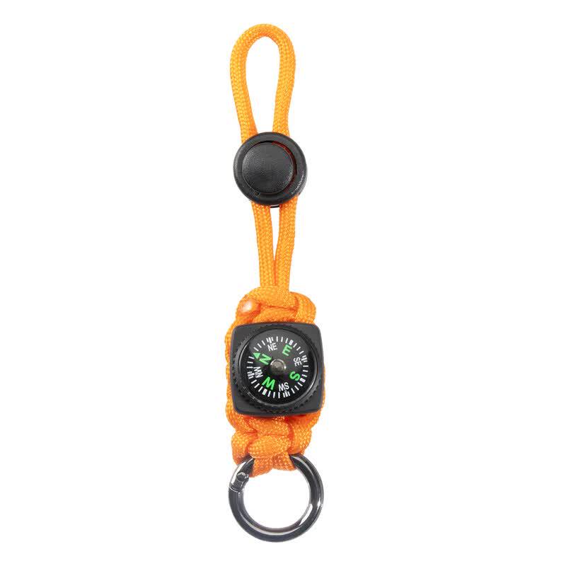 Braided Lanyard Keychain with Compass