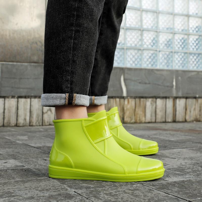 

Летняя дождевая обувь мужская короткая нескользящая водонепроницаемая обувь мужские резиновые сапоги низкие модные галоши кухонная рыбацкая резиновая обувь 44