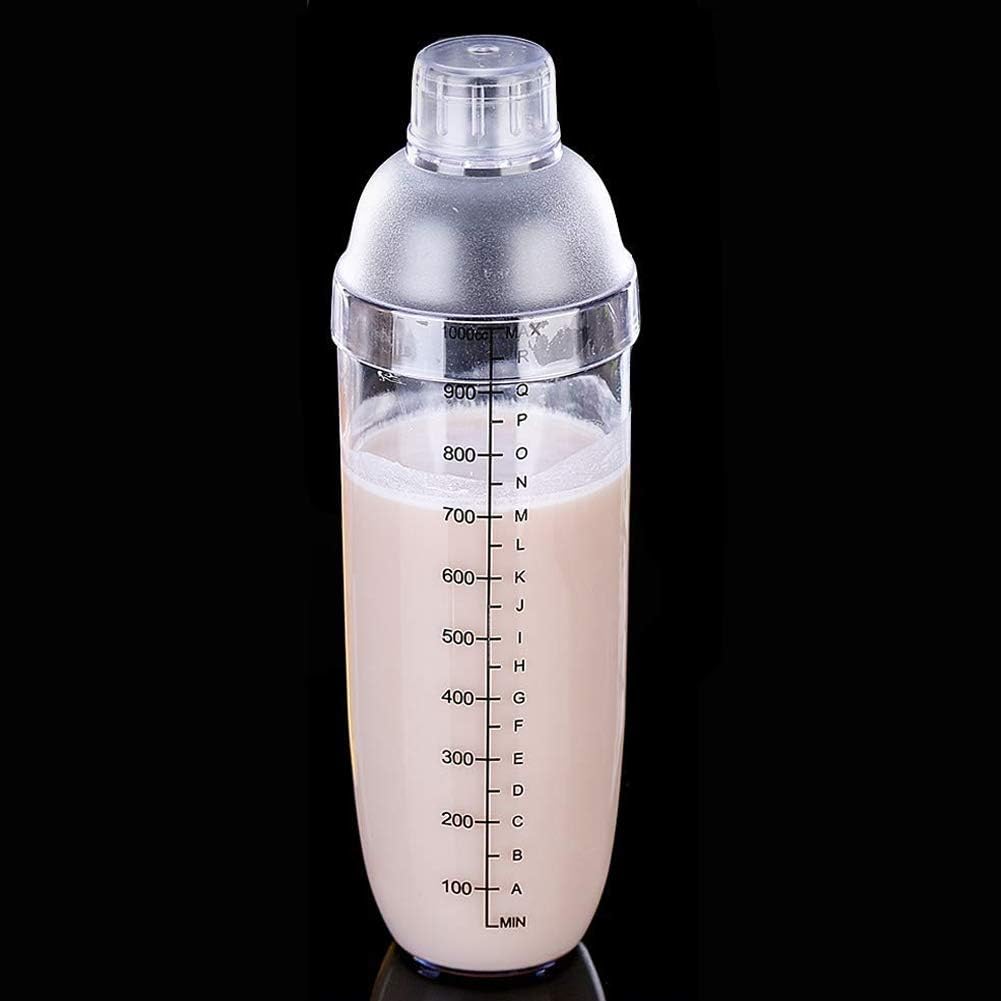 2 Stück Kunststoff Cocktailshaker, Getränkemixer Boba Tee Shaker, Professionelles Barwerkzeugset (33oz/1000cc)