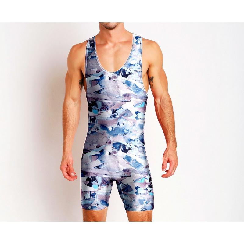 Mens Wrestling Suit One-piece Swimsuit Gym Workout Sports Lightweight Sweat-Absorbing Weightlifting Training