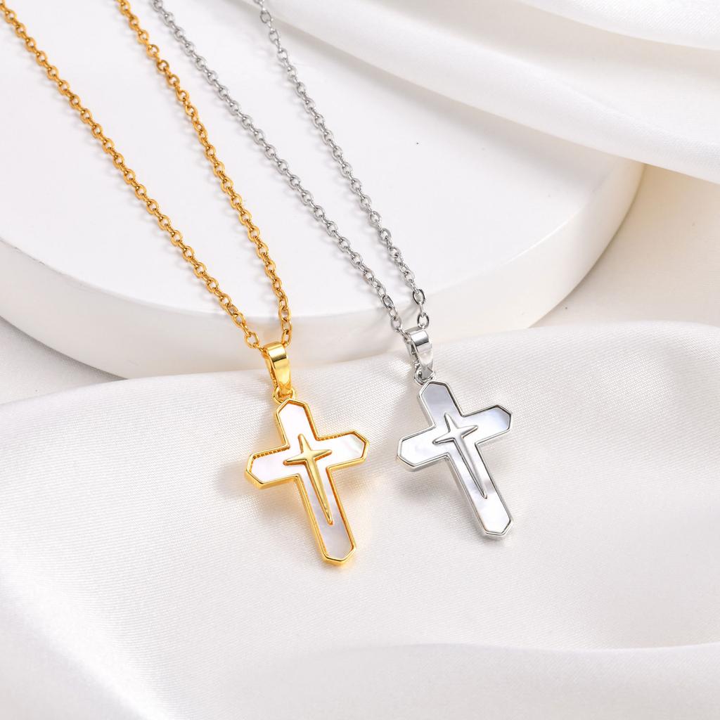 Fashion Gold Necklace Cross Oval Virgin Pendant, Personalized Accessories 323