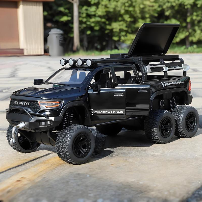 1/32 Dodge Mammoth 1000 6*6 TRX RAM Hennessey Off Road Pickup SUV Alloy Diecast Model Car Children's Toys Collectibles Gift Boy
