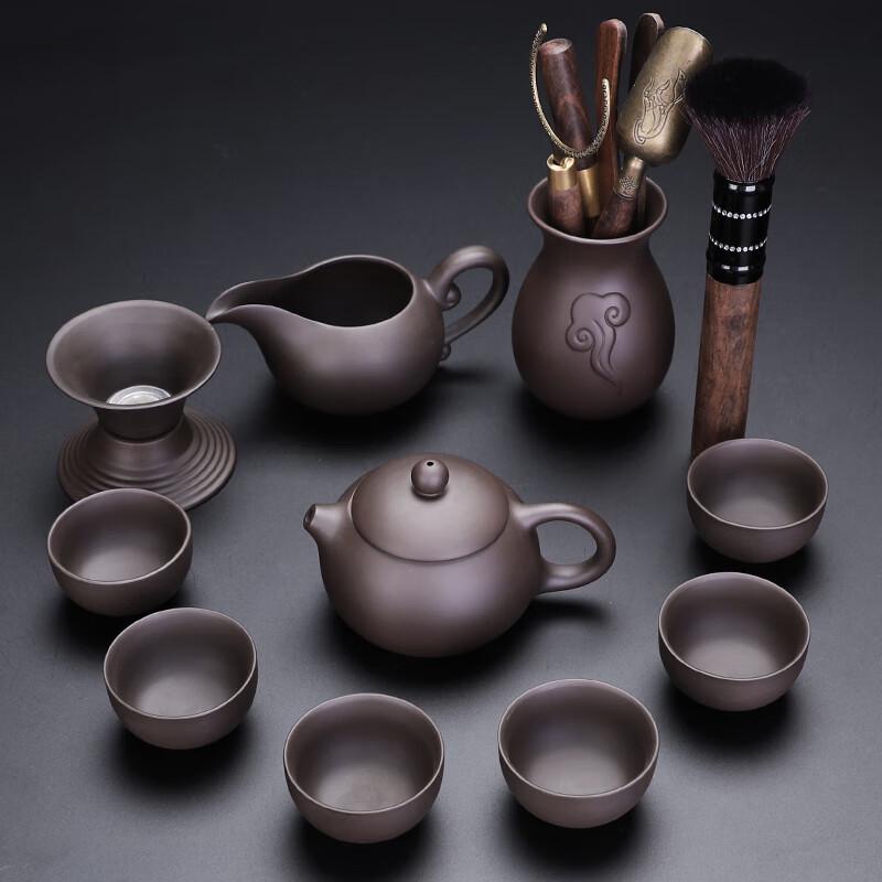 Lainuo Black Zisha Xishi Teapot 10-Piece Tea Set