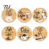 Reusable Wooden Table Coasters 6Pcs Wood for Drinks, Heat Resistant Drink Mat, Anti-slip Round Drinks Mats Dining Room, Coffee And Office Desktop