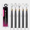 Black Handle Hook Type Cuticle Pusher Nail Polish Remover Gel Scraper Stainless Steel Clean Manicure Tool for Nail Art
