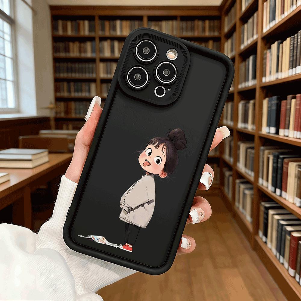 Chibi Girl Messy Bun Soft TPU Shockproof Case For Xiaomi Redmi Note 15 14 13 12 11 Pro Anti-Fall Protective Back Cover