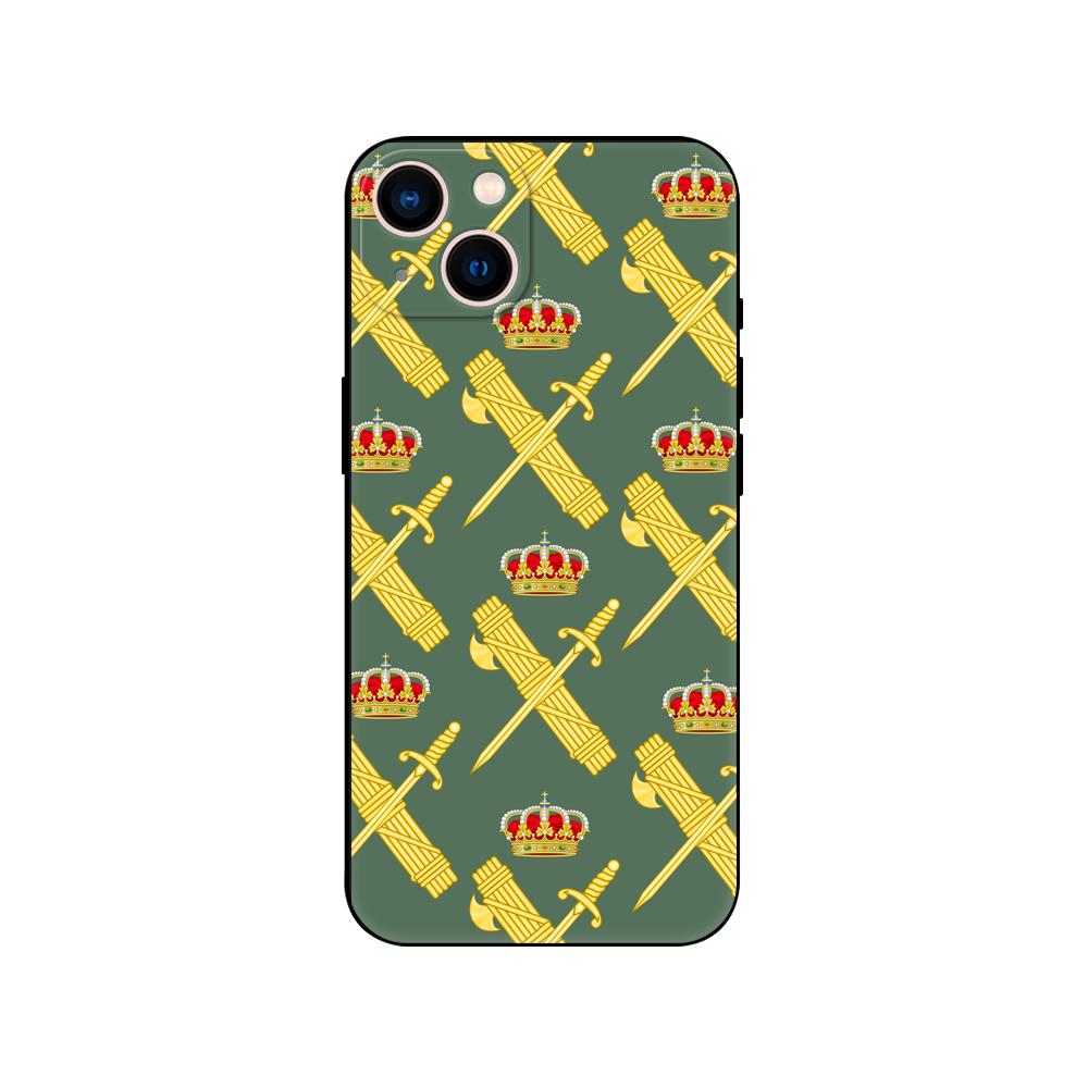 Spanische Guard Civil Emblem-Telefonhülle für iPhone 14 2020se 6 6s 7 8 Plus X 10 XR XS 11 12 13 Mini Pro MAX schwarze TPU-Rückseite