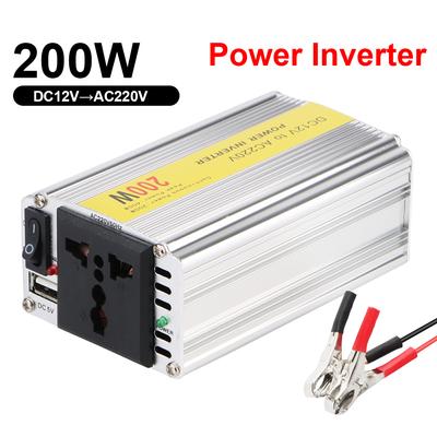 Presa Universale con USB 5.5A con Clip per Batteria Caricabatteria da Auto Adattatore di Alimentazione 200W 400W Potenza di Picco 12v 220v Convertitore di Tensione Inverter per Auto Portatile