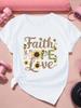 Faith Hope Love Women's  Sports Short Sleeve T-Shirt Harajuku Sleeve Casual T-shirt Clothing Street Tops Tees Aesthetic Clothes