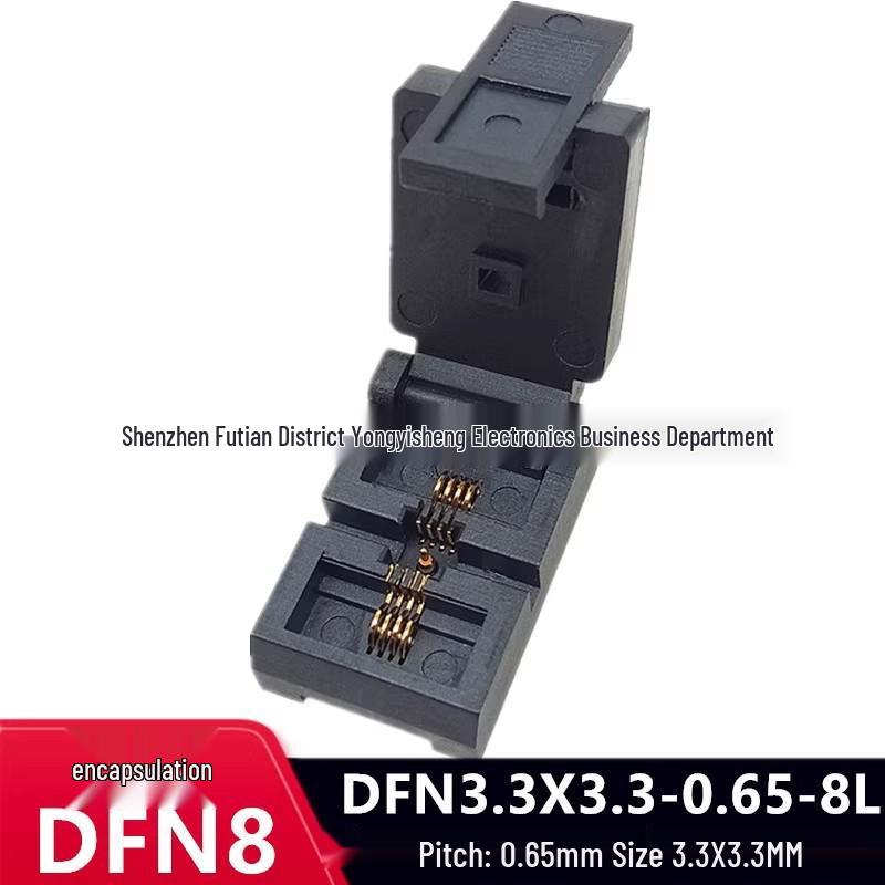 DFN8/DFN3.3x3.3-8L(0.65) IC Chip Burn-In, Test & Programming Socket Adapter DIP8