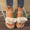 Fashion Fashion Bowknot Sandals Women Summer 2025 Lightweight Non-Slip Sweet Sandals Woman Cotton Fabric Platform Sandalias De Mujer
