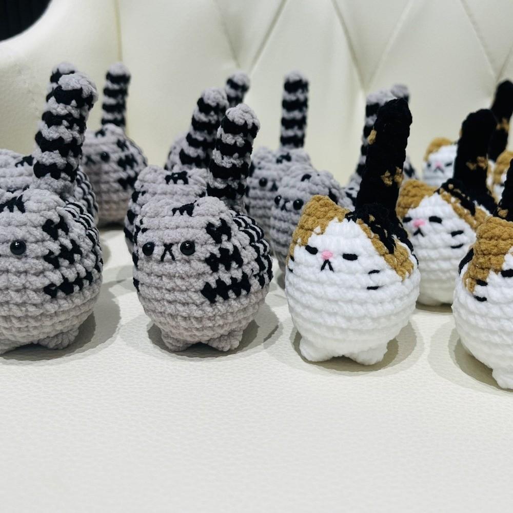 Sada Easy Cat Háčkovaná zvířátka DIY Ruční výroba Háčkovaný zvířecí set Balíček materiálů kočka Dárek