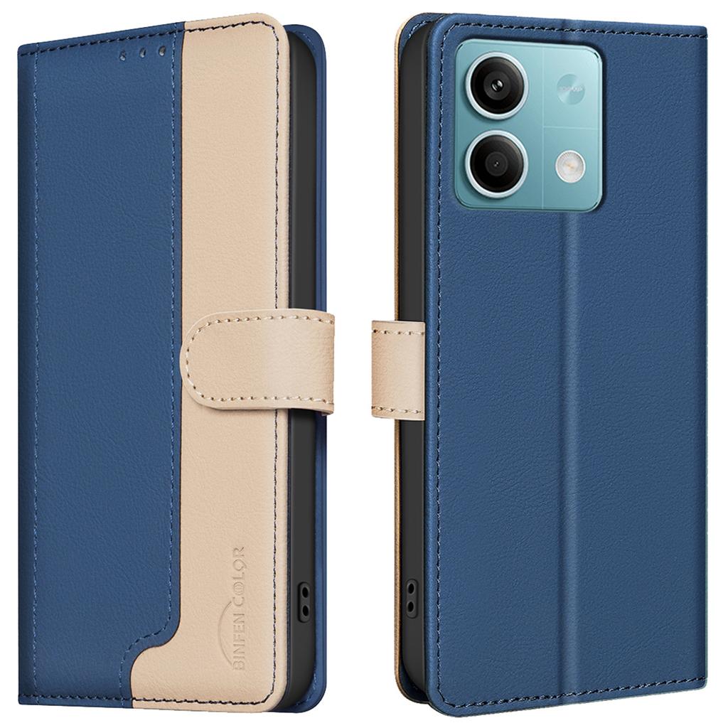 For Xiaomi Redmi Note 13 5G Leather Case Splicing Color Wallet Cover