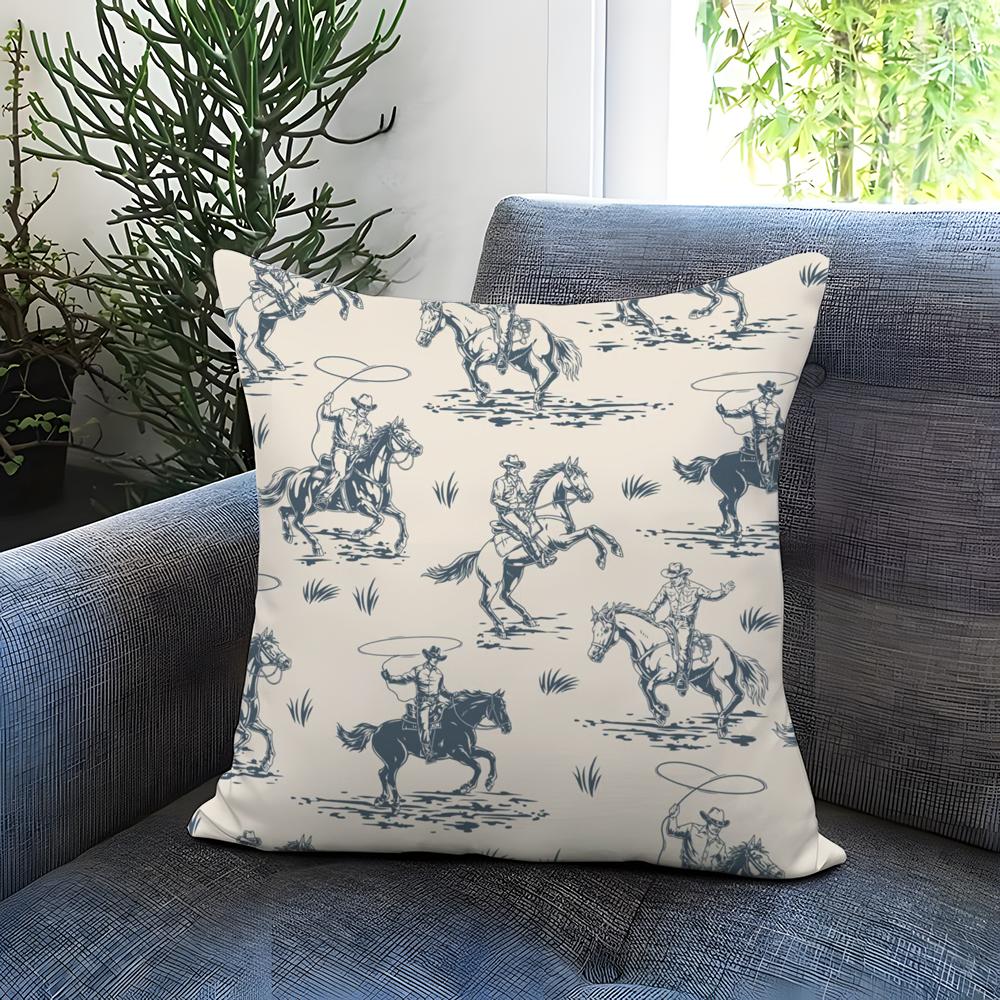 Horse Cushion Cover Comfortable Reversible Pillow Cover Ideal for Car Sofa Bedroom Beyond