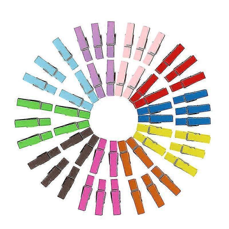 200pcs Wooden Clips, Colored Mini Wooden Photo Pegs, Paper Clips Clothespins Craft Pegs For Hanging Photos Craft Diy Decoration (3.5x0.7cm) - RiRi