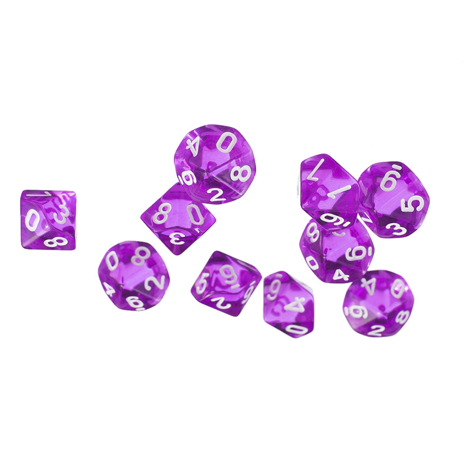 Ten Sided Gem Dice Bulk Colored Acrylic Dice Set for RPG DND Dice Game Table Huge Dice