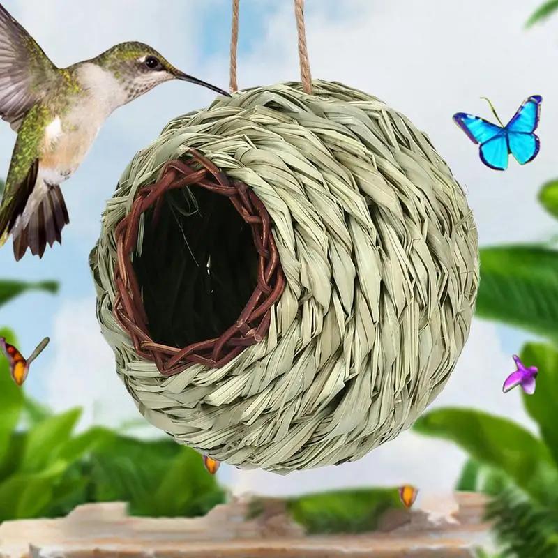 Outdoor Garden Handwoven Hanging Birdhouse Garden Decoration Spherical Bird Nest Tree Decoration Bird Nest