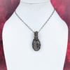 Silver Sheen Obsidian Pendant Copper Wire Wrapped Pendant Genuine Gemstone Handmade Pendant Wire Wrap Jewelry Gifts for Wife Copper Jewelry
