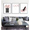 Nordic Perfume Bottle High Heels Wall Art Canvas Painting Modern Wall Pictures For Living Room Home Decor No Frame