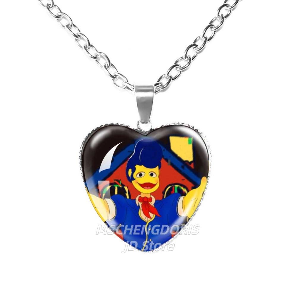 Horror Game Welcome Home Wally Darling Glass Cabochon Heart Shaped 25MM Pendant Necklace Charm Accessories Jewelry Gift