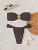 Maillot de bain bikini deux pièces Bandeau Sexy Solide Confortable Mode Pour Femmes Vêtements d'été