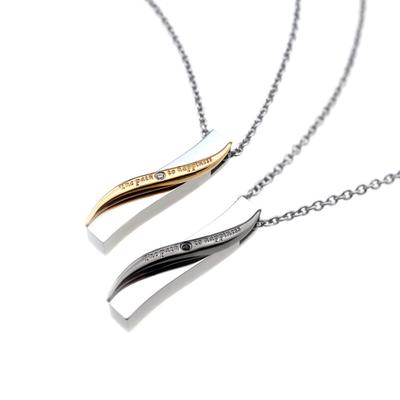 Schmuckset Halskette 2er Set Edelstahl 316L Paar Geschenk Stick [Petit YU-NA] Herren Damen