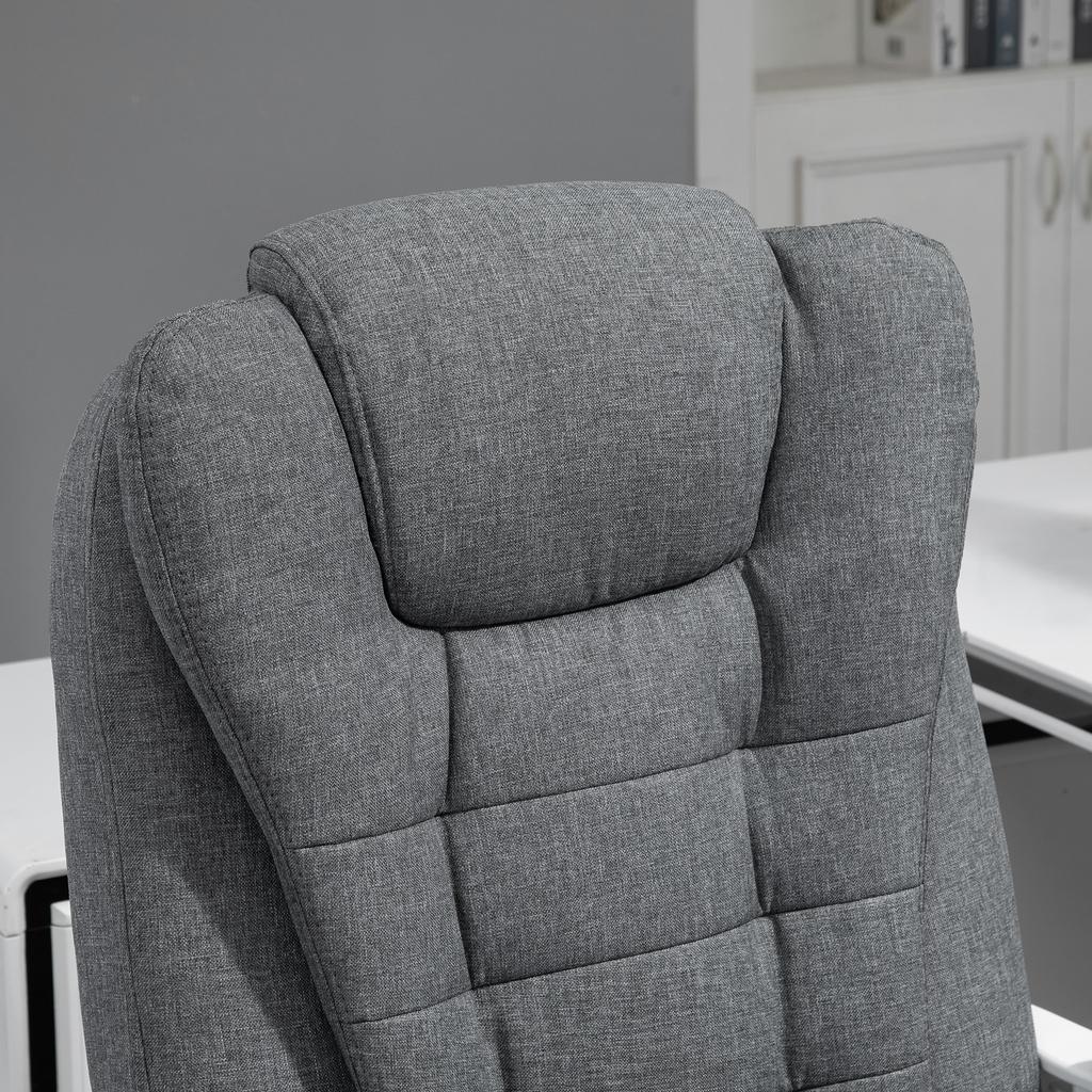 Manager Office Chair Computer Chair With Footrest Reclining Backrest Padded Armrests Linen Gray