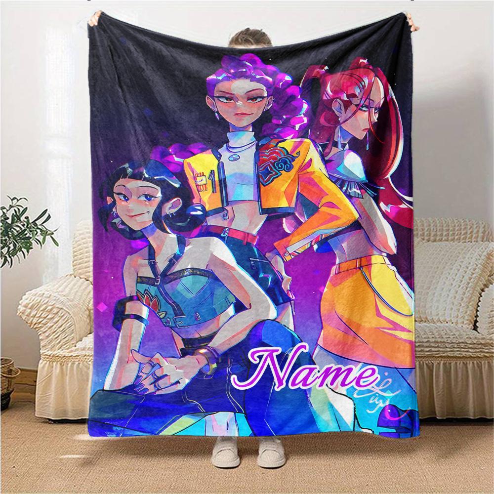 Custom Name Superhero Squad Adventure Blanket for Couch & Bed, Plush Cozy Fuzzy Blanket Super Soft & Warm Blankets for Fall and Winter. 090830
