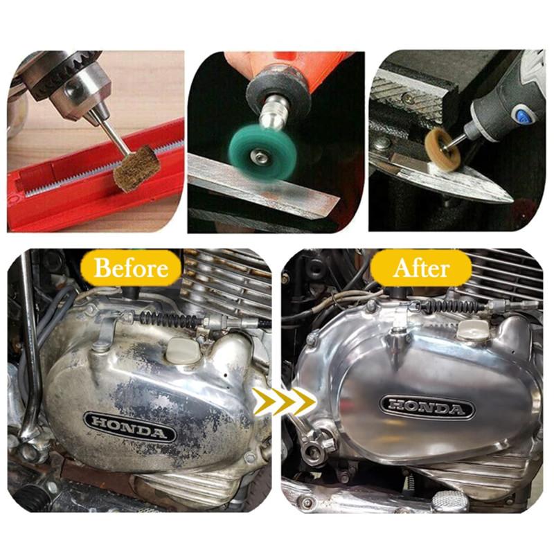 100pcs/pack Wool Polishing Head Grinding Abrasive Disc Mini Drill Abrasive Brush 2.35/3mm Shank for Dremel Rotary Hand Tools