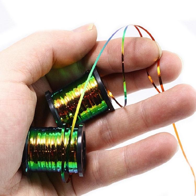 Double Side Color Flat Tinsel Metallic Mylars Fly Tying Materials Fly Tying Flat Peacocks Tinsel Spool Easy To Use