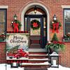 Double-sided Garden Flag Christmas Imitation Linen Snowman Printed Outdoor Courtyard Decoration Small Flag