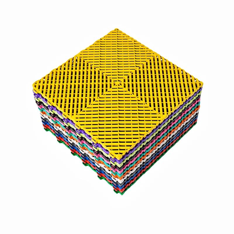 40x40cm Grille Floor Garage 4s Shop Car Wash E-sports Room Basement Interlock Splicing Drainage Pad Plastic Tile