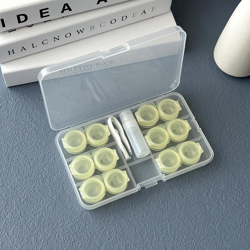 6 Pairs Contact Lens Case Eye Contact Lens Box Women Travel Contact Lenses Case Soak Container Lenses Box for Beauty Pupil