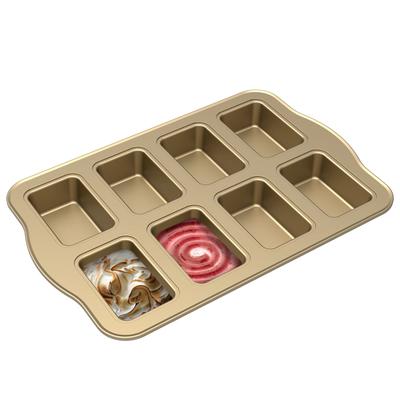 Antihaft-Muffin-Kuchenformen 8-fach Form für Mini-Kastenform Backwerkzeuge Kohlenstoffstahl Rechteck Klein Brot Haushalt Backofenbleche