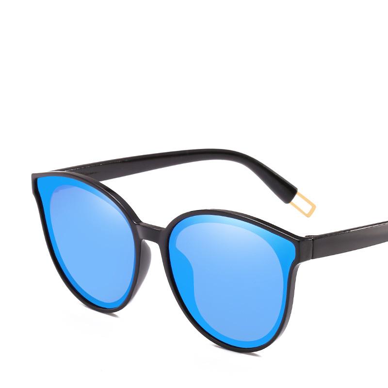 

Солнцезащитные очки унисекс «кошачий глаз» с градиентными линзами переменного тока, зеркальная черная оправа UV400, модные мужские и женские очки синий